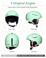 Casque de ski et de snowboard unisexe MOON MS97, coque en ABS, certifié CE, casque de sécurité hivernal pour les activités de neige