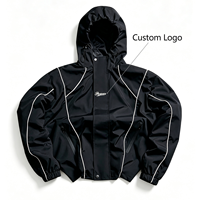 Veste technique réfléchissante pour homme, style streetwear, coupe-vent à capuche, style cyberpunk, veste de sport légère, logo personnalisé