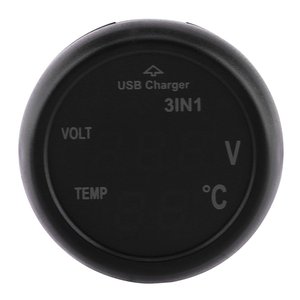 Voltmètre de <span class=keywords><strong>voiture</strong></span> universel 3 en 1 triple fonction 12V 24V Auto LED Voltmètre numérique Jauge Celsius Temp Meter Chargeur USB - Product Image 1