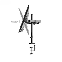 Usine en gros 13 "-32" écran réglable Double bras de moniteur support ordinateur portable support de bureau avec pince en C