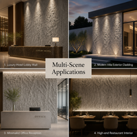 Vente flash : carrelage en argile modifié ignifuge et imperméable, effet pierre moderne, pour les murs intérieurs des hôtels et des salons