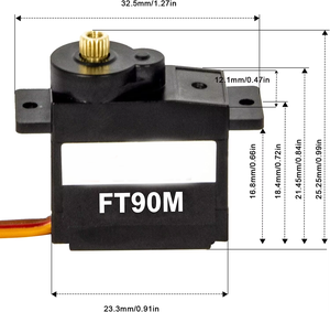 มินิอนาล็อกเซอร์โว FT90M 20g โรเตอร์พลาสติก รีโมทคอนโทรล รถบังคับวิทยุ เรือ เฮลิคอปเตอร์ เครื่องบิน หุ่นยนต์ อะไหล่ แบตเตอรี่ พลังงานจากแบตเตอรี่ - Product Image 4
