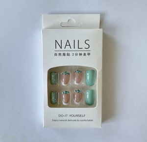 Offre Spéciale Été : Faux Ongles Carrés Courts Style Français Couleur Aqua Luxe à Coller – Doux et Tendance - Product Image 5