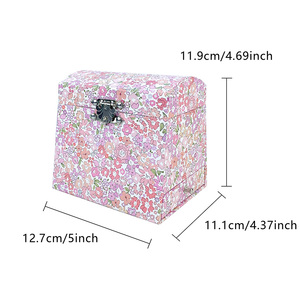 Scatola Musicale Principessa di Carta con Cassetto Girevole, Floreale Rosa, Eco-Friendly, Portagioie Musicale per Regalo di Compleanno Bambini, per Grossisti - Product Image 2