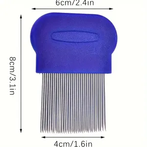 Pente de aço inoxidável para cuidar de cães, pente para remover pulgas com nó aberto e dentes fechados, linha reta