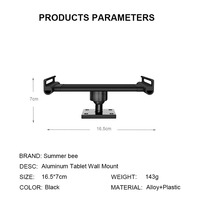 Summer bee Tablet aluminium/ponsel, dudukan dinding 4-13 inci perangkat untuk Apple ipad/air/mini/samsung Tab Holder untuk tempat tidur/mobil