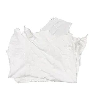 Marine used 10 kg bales cotton wiper white used t shirt knitted garment cloth scraps wiping rags