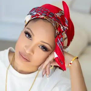 CHENGHE heißer Verkauf Seiden satin ethnischen Rand Schal für Frauen Quadrat 90*90 Stirnband Schal muslimischen Designer Schal
