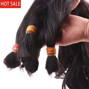 Cheap straight 100% human brazilian virgin hair bulk for hair bundles