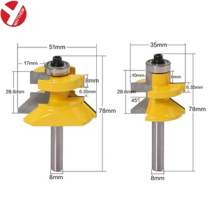 8 ด้ามจับขอบกรอบ Tenon เครื่องตัดเกรดสูงขอบกรอบ Tenon ทังสเตนเหล็ก<span class=keywords><strong>ไม้</strong></span> Router บิต - Product Image 5
