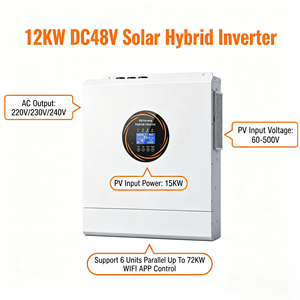 Inversor Híbrido Solar de 12KW Monofásico Fuera de Red DC48V 220/230/240VAC 6 Paralelos MPPT Comunicación BMS Control por WiFi y APP - Product Image 1