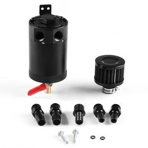 Tanque de Captura de Aceite de Dos Orificios con Válvula de Filtro de Aire, Nuevo, 5 Conectores, Tubo de Escape, Tanque de Recuperación de Aceite para Modificación de Automóviles - Product Image 1