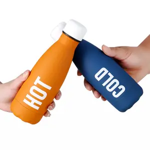 Nuevo logotipo personalizado de Amazon, regalo de negocios de acero inoxidable, botella de agua para viajes al aire libre, regalo termo