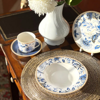 Service de table en porcelaine de qualité professionnelle, robuste, compatible micro-ondes, vaisselle en céramique avec garantie de qualité