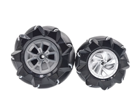 Roda Omni 60mm 80mm 97mm dengan roda Mecanum Motor kopling logam heksagonal 6mm untuk Robot pintar AGV