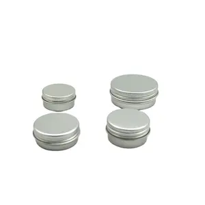 hot Embossed logo on candle jar with lids lip balm tins 10ml metal tins large storage fast delivery aluminum jar