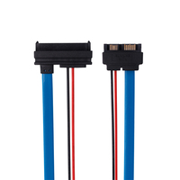 Lingable 30CM série ATA 22Pin à 13Pin convertisseur cordon 7 + 15 femelle à 7 + 6 mâle SATA câble adaptateur Slimline connecteur mâle