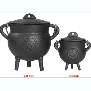 Callier en fonte Triple lune, 3.5 pouces, 7 pièces, avec couvercle et poignée, Kit de convient à l'encens, porte-Sage, <span class=keywords><strong>brûler</strong></span> de l'autel - Product Image 3
