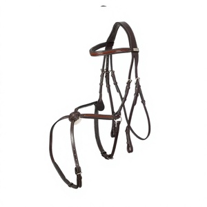 Bridon d'équitation en cuir artisanal de style anglais avec sangles réglables et contrôle sécurisé Modèle SULEMAN 0021 2x3x2m - Product Image 3
