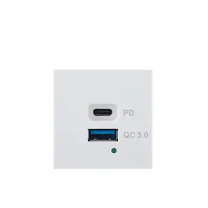 डुअल पोर्ट टाइप A+C 30W PD QC3.0 क्विक फास्ट USB चार्जर मॉड्यूल सॉकेट मॉड्यूल के साथ