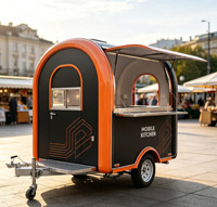 Remorque de restauration mobile électrique entièrement équipée, cadre en acier inoxydable, norme européenne, résistante à la rouille, stand alimentaire portable pour bonbons