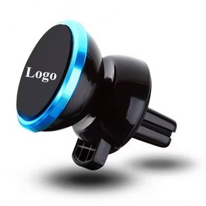 Support de téléphone magnétique pour voiture avec logo personnalisé, mini support de bureau en PVC avec plaque métallique et fixation pour grille d'aération - Product Image 1