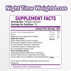 Capsules OEM nuit perte de poids à base de plantes supplément racine de valériane coupe-appétit mélatonine brûleur de graisse pour les femmes - Product Image 5