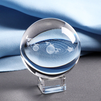 Nouvelle boule de verre à graver 2023, système solaire K9 clair, boule de conception laser 3d avec Base en cristal