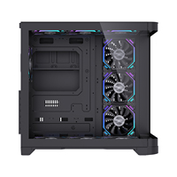 Lovingcool Design Phare Boîtier PC Noir pour Gamer, Tours et Boîtiers d'Ordinateur ATX avec Panneau en Verre Trempé Courbé