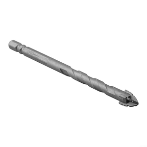 Foret à cœur excentrique en carbure de tungstène à quatre rainures dentelées, manche hexagonal super résistant, finition argentée, tige de 6 à 12 mm - Product Image 1