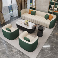Ensemble de canapé et fauteuil sectionnel en cuir moderne, meubles ergonomiques rembourrés pour la maison, le bureau et les espaces commerciaux, design luxueux