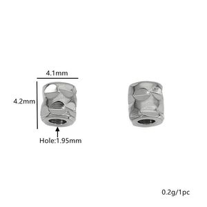 Stainless Steel Faceted Cylindrical Beads Square Shape Plated Loose <b>Spacer</b> For Bracelet Making Jewelry Accessories - Product Image 3
