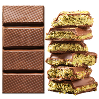 Pâte de pistache OEM de Dubaï, chocolat artisanal exotique en gros, collations au chocolat halal végétariennes, célèbre chocolat Kataifi