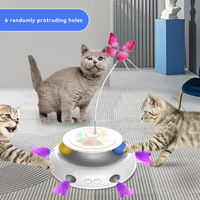 Paquete de Juguetes para Gatos Petop 3 en 1, Juguete Automático Recargable por USB con Pluma de Mariposa que se Mueve al Activarse