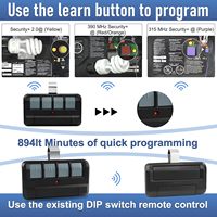 Control Remoto 894lT para Abridor de Puerta de Garaje, Control Remoto de 4 Botones con Función de Aprendizaje, Reemplaza 972lM/974lM/372lM, Clona 811lM 361lM