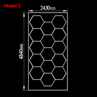Plafonnier LED hexagonal intelligent 100-240V, lumière LED hexagonale en forme de nid d'abeille pour garage automobile, atelier