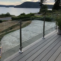 HYQY Garde-corps en verre extérieur de style design moderne facile à bricoler balustrade en acier inoxydable personnalisable pour pont avant et balcon