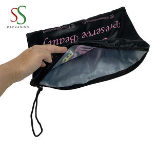 2023 popüler zip toz torbası saten peruk çanta özel logo - Product Image 5