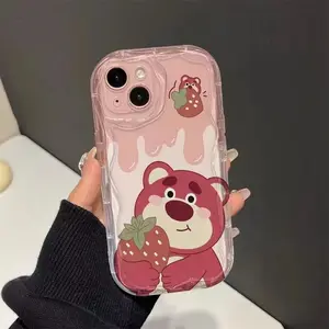 Strawberry Bear couples Tiktok prevalent Hard phone case female works with iphone 15 14 13 12 11pro/max