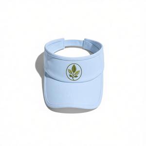 White Unisex Sports Visor With Green Leaf Embroidery Adjustable <b>Band</b> For Golf Spring Summer Casual Wear - Product Image 2