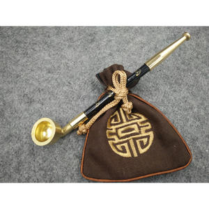 Sac à tabac sec traditionnel à l'ancienne et tige Embouchure en laiton et agate Pot à sac en coton compact avec design compact - Product Image 5