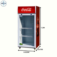 Réfrigérateur vertical de type vitrine, 150L, personnalisable avec logo, pour supermarché, prix de gros bas, fourni par l'usine