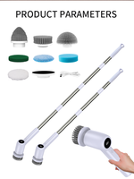 Brosse de nettoyage électrique rotative, extensible, sans fil, écologique, pour la cuisine et la salle de bain