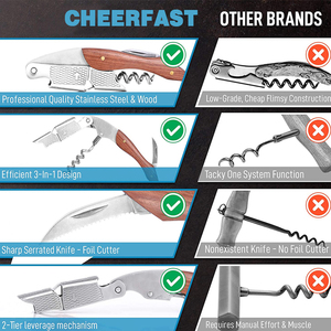 Chuyên nghiệp <span class=keywords><strong>corkscrew</strong></span> thép không gỉ rượu vang <span class=keywords><strong>corkscrew</strong></span> và gỗ <span class=keywords><strong>corkscrew</strong></span> & <span class=keywords><strong>Opener</strong></span> và gỗ xử lý rượu vang mở chai - Product Image 6