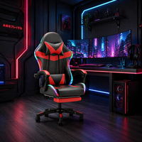 Chaise de jeu Jry - Chaise de bureau pivotante moderne avec cadre en acier inoxydable, fonction de levage et housse amovible pour salle de jeux