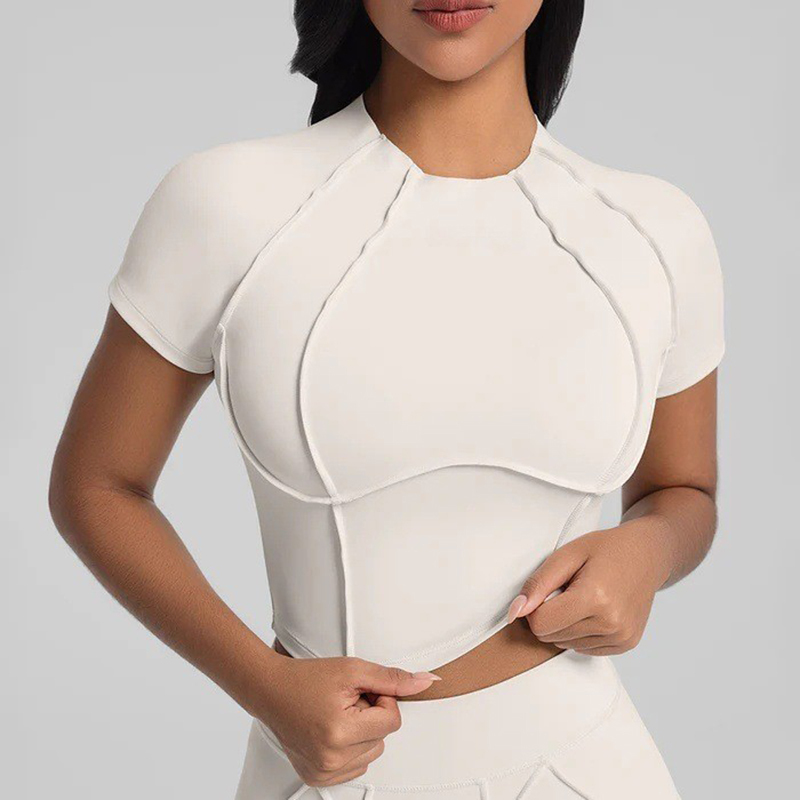 Women's Round Neck Long/Short Sleeve Bodycon Yoga Sports Top Breathable Spandex/Nylon Fitness Running Slim Fit Yoga T-Shirt