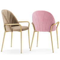 Fauteuil d'appoint moderne en velours nordique avec pieds en métal doré – Siège élégant et confortable pour la maison, la salle à manger, l'hôtel, le café et la décoration intérieure