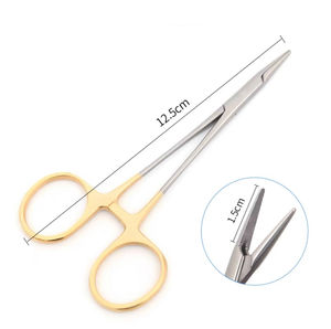 Poignée en or Porte-aiguille Avec insert chirurgical Double Paupière Chirurgie Plastique Instruments <span class=keywords><strong>forceps</strong></span> - Product Image 5