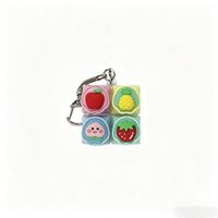 Porte-clés anti-stress mignon en forme de mini-fruits, diverses formes et arrangements, pendentif à presser pour sac et sac à dos