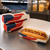 Boîte à hot-dogs écologique et recyclable, logo personnalisé imprimé, conteneur jetable résistant à la graisse pour la restauration rapide, prix d'usine